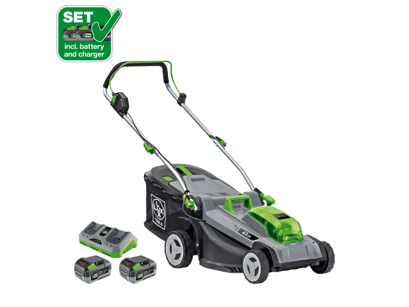 LUX-TOOLS 40V Akku-Rasenmäher 1 PowerSystem A-RM-2x 20/43 Set 2x 20V Akkus